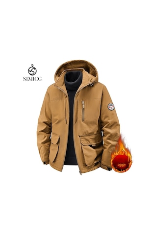 İş Giyim Su Geçirmez Naylon Rüzgarlık, Meikeduo Açık Hava Sporları Polar Astarlı Bisiklet Ceketi Turuncu