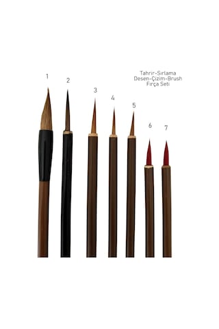 Çini Tahrir, Seramik Sırlama Fırça Seti, Seramik Boyama, Çini, Vazo, Resim, Brush-7 Adet