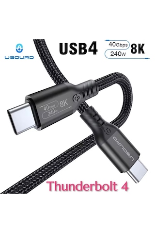Ugourd 2-metre Thunderbolt 4 Usb 4.0 240w 40gbps 8k 60hz Type-c
