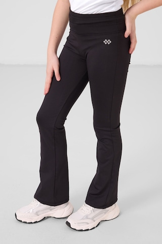 Tommylife Siyah Esnek Standart Fit Basic Performans İspanyol Paça Kız Çocuk Tayt - 75193 Siyah