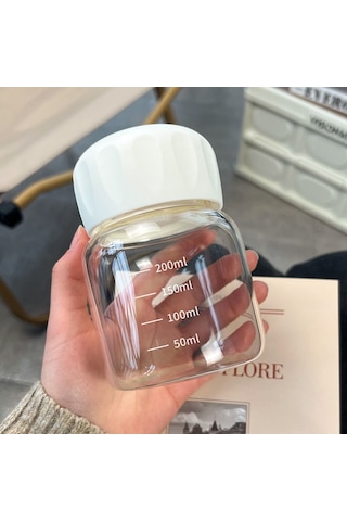 Ölçekli Yağış Effaf Cam Su Bardağıpem Pembe