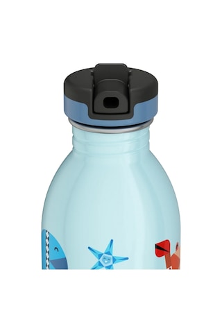 Kids Bottle Sea Friends Pipetli Paslanmaz Çelik Çocuk Su Matarası 500 Ml Mavi