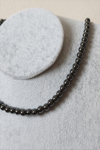 6 Mm Hematit Doğal Taş Kolye Altın