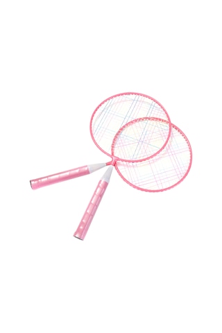 Geeksen 3-12 Yaş Çocuklar İçin Antipatlama Deri Saplı Badminton Raketi Seti Pembe, 4 Top + 1 Sünger Top + Çanta