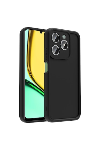 Realme C61 Kılıf Kamera Korumalı Zore Ananas Kapak Siyah