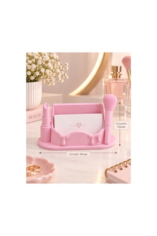 Güzellik Salonu Temalı Kartvizitlik Masaüstü Kartlık Pembe 14 Cm Güzellik Salonu Temalı Kartvizitlik Masaüstü Kartlık Pembe 14 Cm
