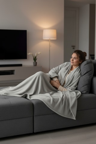 Evoria Wellsoft Peluş Tek Kişilik Tv Battaniyesi 150x200cm Açık Gri