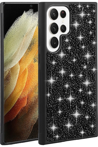 Galaxy S23 Ultra Kılıf Parlak Taşlı Tasarım Zore Linea Kılıf