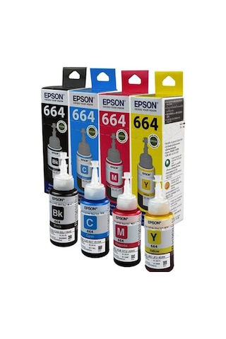 Epson Mürekkep T664 T6641-6642-6643-6644 4 Renk Set