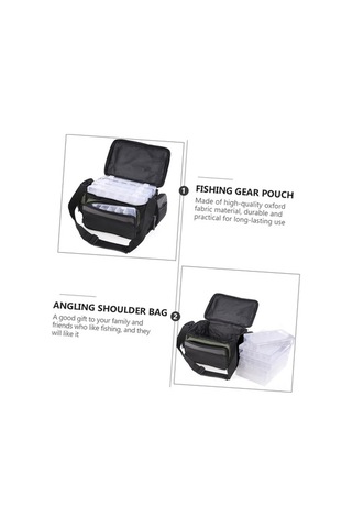 Pazly Yeşil Gri Balıkçı Çantası, Omuz Askılı, Hafif, Dayanıklı, Olta Ekipmanı Kılıfı