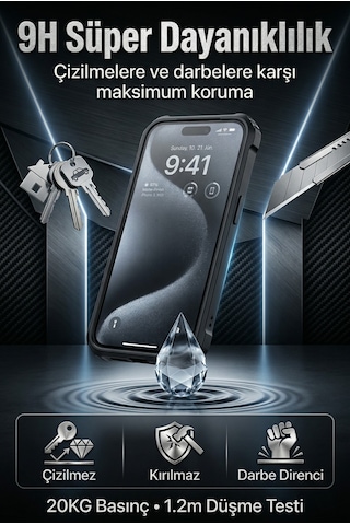 Shadow X Privacy Glass 28 Gizlilikli Temperli Ekran Koruyucu 9h Sertlik Af Kaplama Hd Netlik 360 Esnek Tasarım - Apple Uyumlu iPhone 16 Pro Max