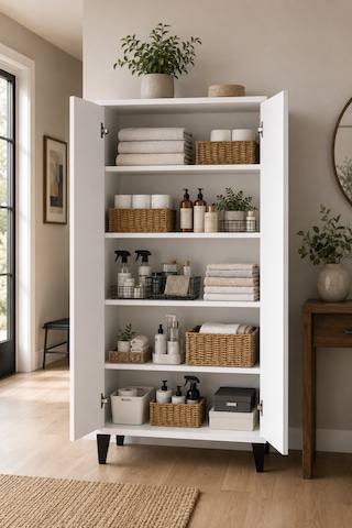 Lidya Banyo Dolabı Beyaz