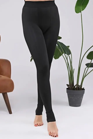 Enenstyle Fashıon Boutıque Siyah Bayan Peluş Tayt Siyah