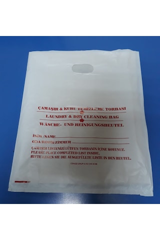 Otel Kirli Çamaşır Poşeti Laundry Bag Pe Beyaz