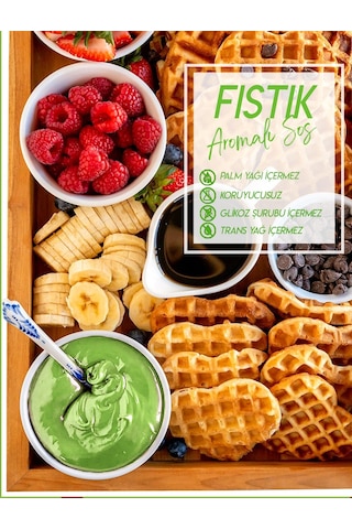 Antep Fıstıklı Sos- Waffle & Pankek & Tatlı & Dondurma Sos-300 Gr