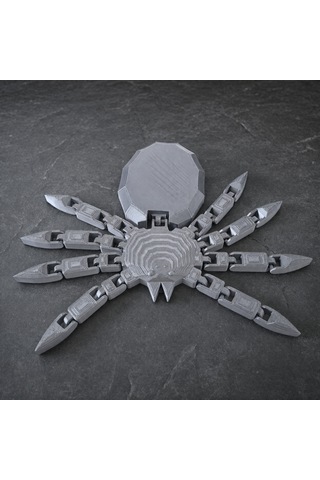 3d Baskı Hareketli Örümcek Figür Gümüş Silk Pla Parlak 15x20 Cm Büyük Boy Eklemli Fidget Oyuncak Masa Dekoru & Koleksiyonluk
