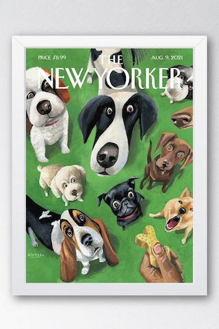 The New Yorker Çerçeveli Tablo August 9 2021 - Mark Ulkriksen Parktaki Köpekler Tablosu