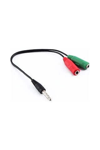 3.5mm 3 Boğum Stereo Erkek Aux To 2x 3.5mm Stereo Dişi Jack