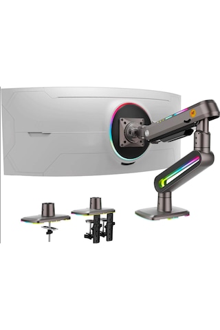 North Bayou G70 F6-gaming, 2-20 Kg Uyumlu, 27ınch-60ınch Aralığında Büyük Ekranlar Için Rgb Aydınlatmalı Profesyonel Ergonomik Oyuncu Monitör Standı Ve Iş Monitör Standı