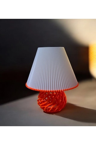 Twister Model Özel Tasarım Masa Lambası Ve Abajur - Kırmızı Çok Renkli