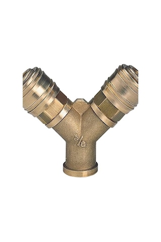 Çift Girişli Basınçlı Hava Çıkış Borusu C. R3/8" Kompresör Aksesuarı, 2&apos Li Hava Dağıtıcı, 2x Hızlı Bağlantı, Pirinçten - 4139680