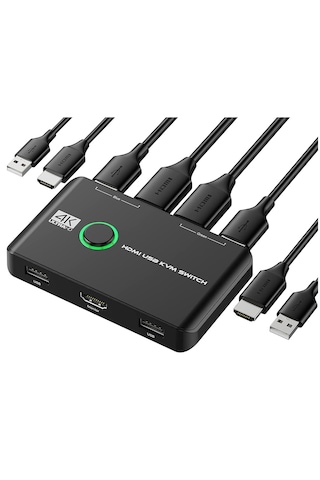 4642 4k Hdmi Kvm Switch 2 Port Usb 2 Pc Tek Kasa Klavye Mouse Kon