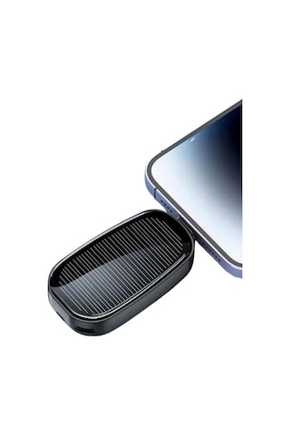 Mey İthalat Mini Güneş Enerjili Powerbank Cep Tipi Acil Şarj Cihazı Siyah