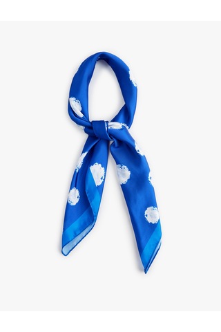 Koton Puantiye Desenli Kare Fular Bandana Mavi 6sak50115aa
