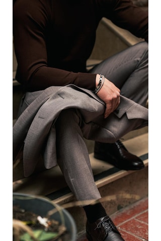 Dupont Classics Dupont Slim Fit Mono Yaka 6 Drop Yarım Astar Çift Yırtmaç 2'li Takım Elbise Acı Kahverengi