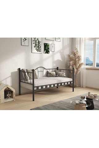 Kamelya Sedir Metal Karyola - 100 X 200 Cm - Siyah 100 X 200 Cm