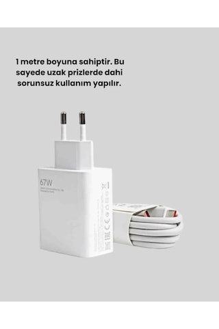 67 Watt Turbo Şarj Cihazı Redmi Note 10 11 12 Uyumlu Renkli