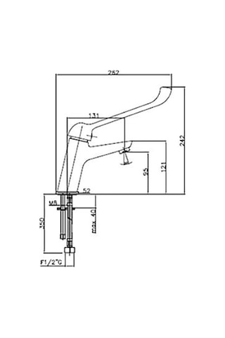 Bocchi Pure Engelli Lavabo Bataryası Krom 1210 0001