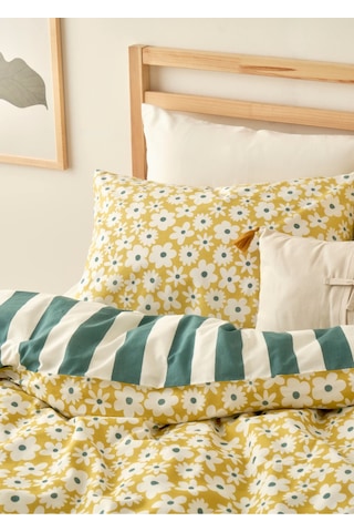 Bella Maison Naomi Pamuklu Çift Kişilik Nevresim Takımı Sarı 200x220 Cm Sarı