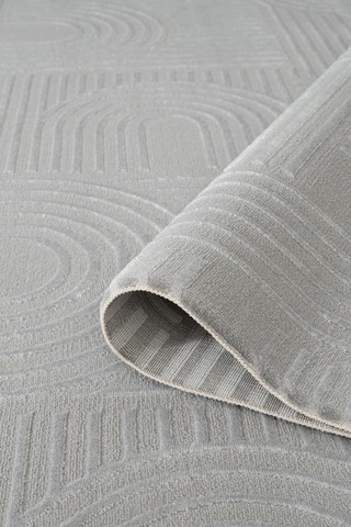 Cotto Motto Tt002g Gri Halı Modern Geometrik Çizgili Pamuk Taban Yıkanabilir Salon Mutfak Halısı