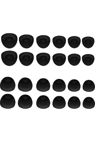 Folinda 4.5mm İç Çaplı Silikon Kulaklık Ucu, 24 Adet 12 Çift S/m/l, Gürültü Yalıtımı, Uzun Süre Konfor, Siyah/beyaz Rastgele Gönderim Diğer