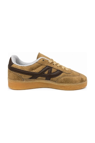 Papucumun Dünyası Unisex Süet Özel Gum Tabanlı Günlük Kullanıma Uygun Retro Sneaker Camel
