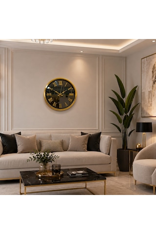 Gold Majestic Aynalı 40 X 40 Cm Duvar Saati