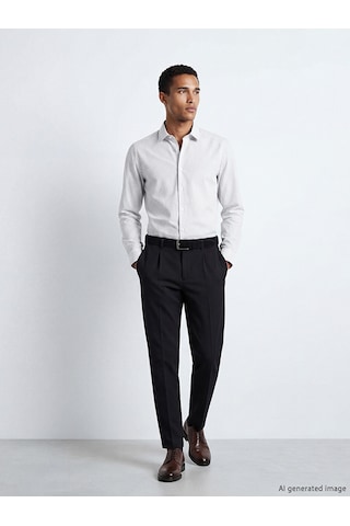 Lcw Busıness Yeşil Slim Fit Çizgili Gabardin Erkek Gömlek