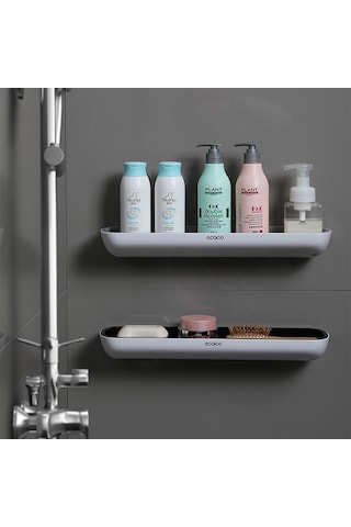 Moveevo Duvar Tipi Sıvama Rafı - Modern Abs Malzeme Banyo/ Mutfak Dolap - Boşluk Tasarrufu - Kolay Kurulum - Siyah Standart Model Diğer