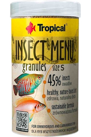 Tropical Insect Menü Granül Size S Böcek Özlü Balık Yemi 100 Ml