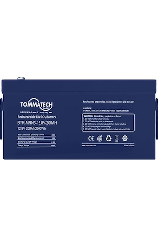 Tommatech Marine 25.6v 200ah Lifepo4 Abs+pc Kasa Lityum Batarya