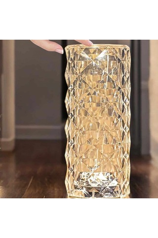 Kristal Tasarımlı Rgb Led Dokunmatik Ve Kumandalı Masa Gece Lambası Renkli