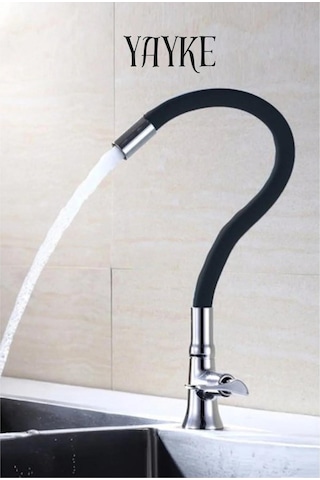 Yayke Siyah Renkli Oynar Başlıklı Musluk Batarya Başlığı Kobar