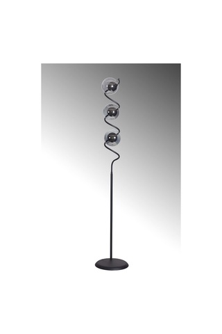 Luzarana Nora Siyah Metal Gövde Füme Camlı Tasarım Lüx Yerden Aydınlat...