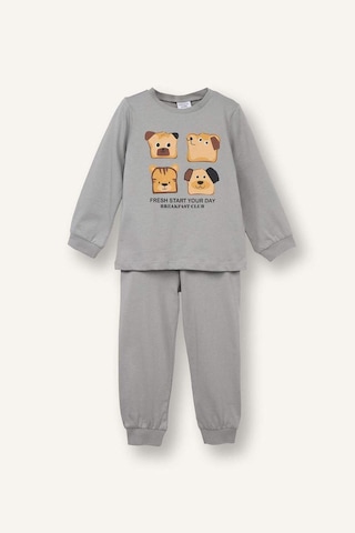 Defacto Baskılı Pijama Takımı Erkek Bebek G7133a526spgr454 Gri-gr454