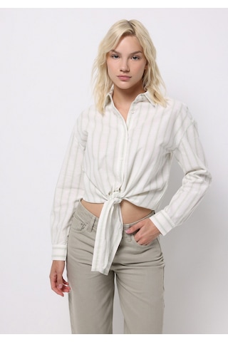 Colin's Colins Regular Fit Shirt Neck Çizgili Kadın Yeşil Uzun Kol Gömlek Cl1075566 Q1.v1 Sag Sage