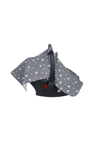 Sevi Bebe Fiyonklu Anakucağı Örtüsü Gri Yıldızlı Desen