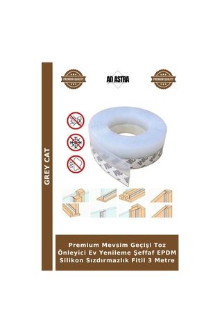 Premium Mevsim Geçişi Toz Önleyici Ev Yenileme Şeffaf Epdm Silikon Sızdırmazlık Fitil 3 Metre