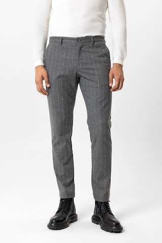 Back And Bond Gri Slim Fit Çizgili Casual Pantolon Çok Renkli