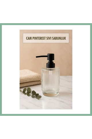 Bşkvirgo Cam Şeffaf Sıvı Sabunluk 200 Ml Banyo Lavabo Bsk2026